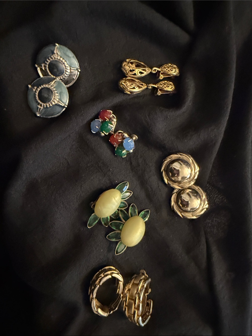 6 pair Vintage Clip Ons
